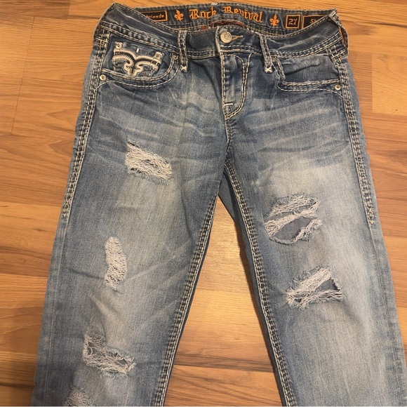 Rock Revival Light Blue Distressed Skinny Jeans - Picture 3 of 6